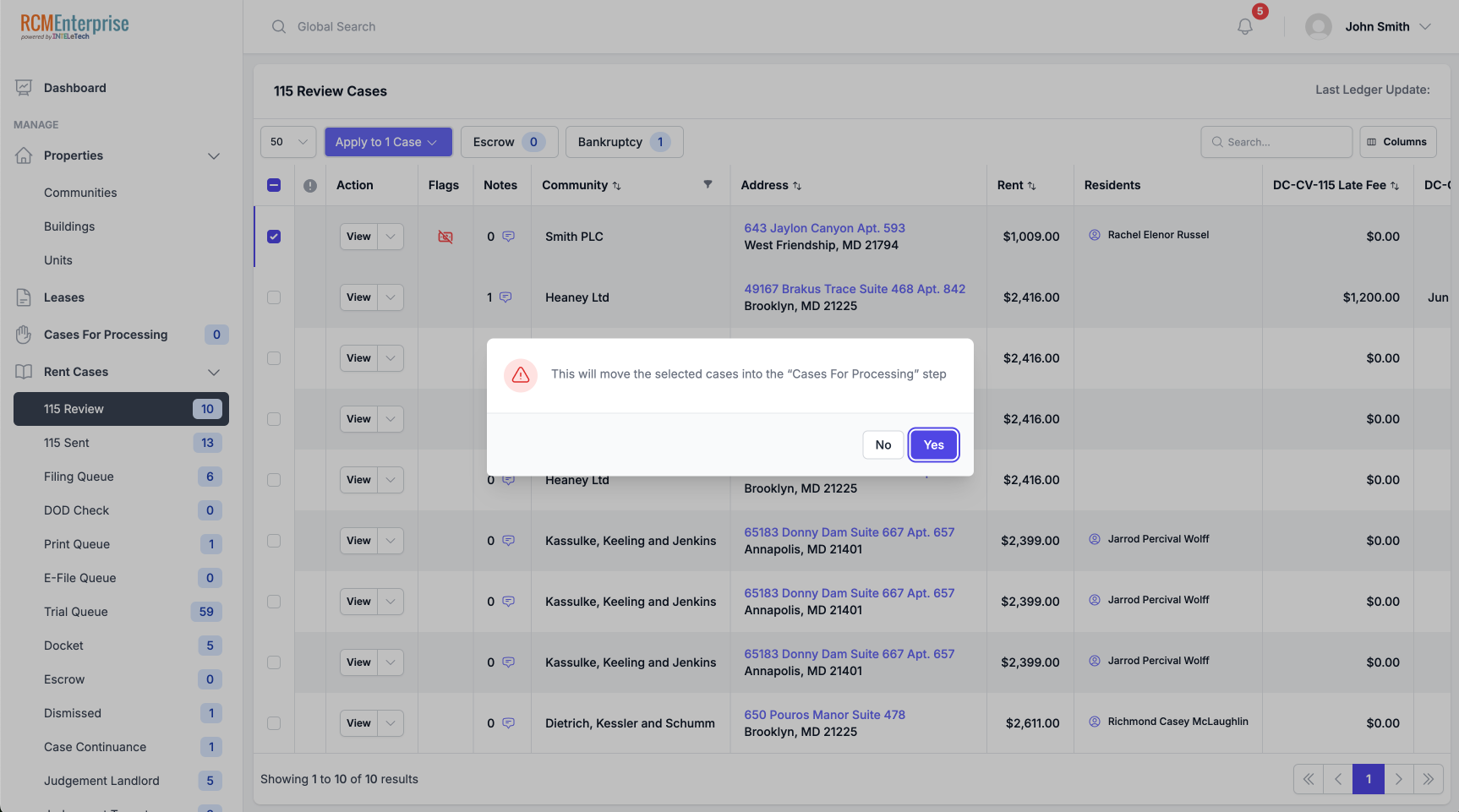 Submit cases for processing — bulk filing in a few clicks